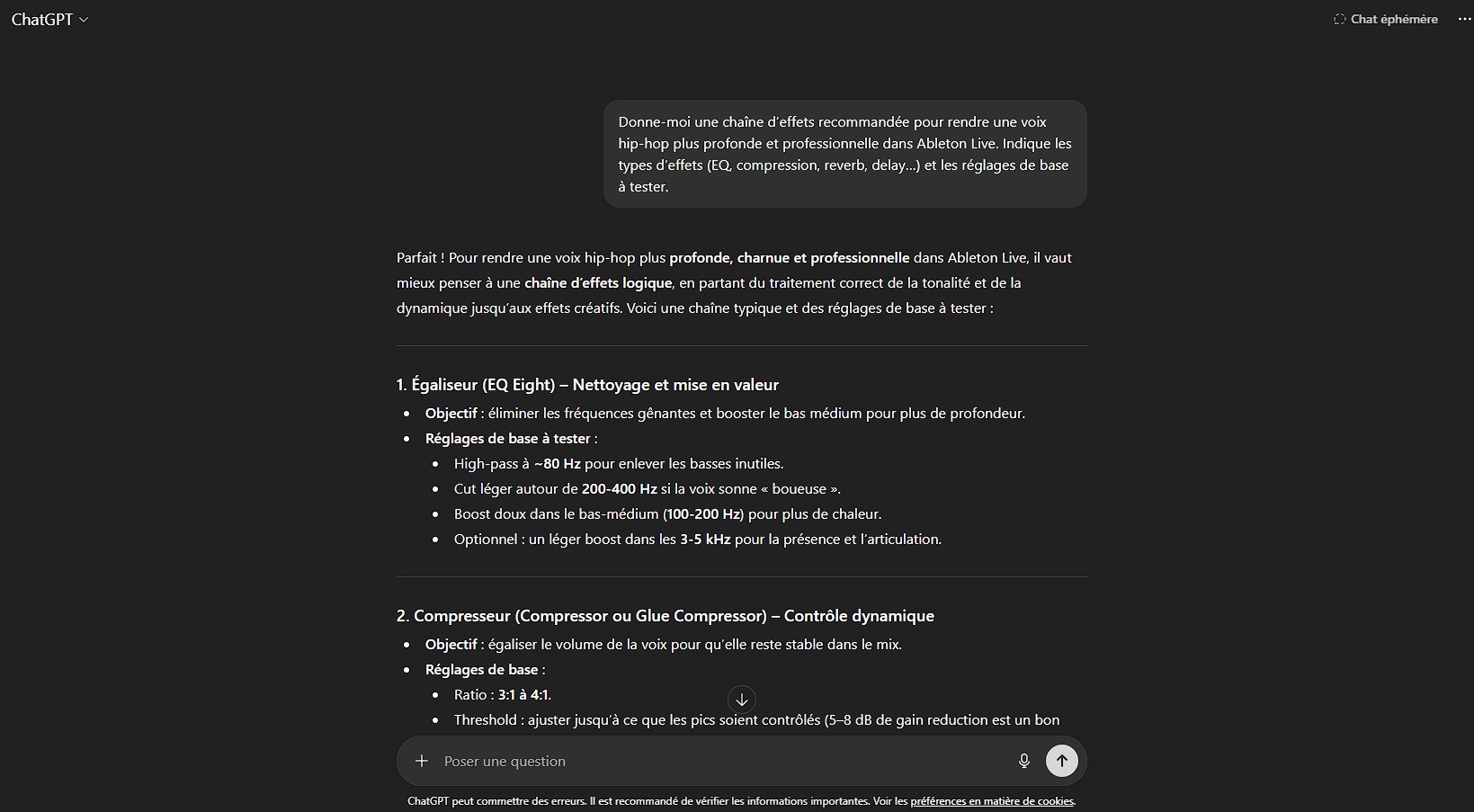 Aide à la production et au mixage