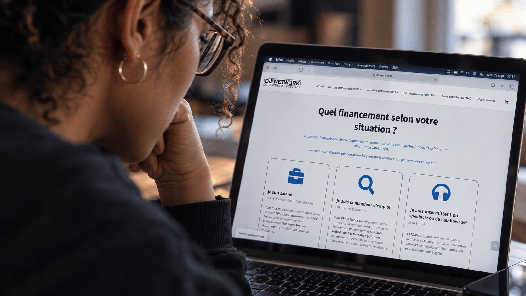 Consultation des solutions de financement d’une formation DJ NETWORK